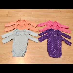 Twin baby girl long sleeve onesies